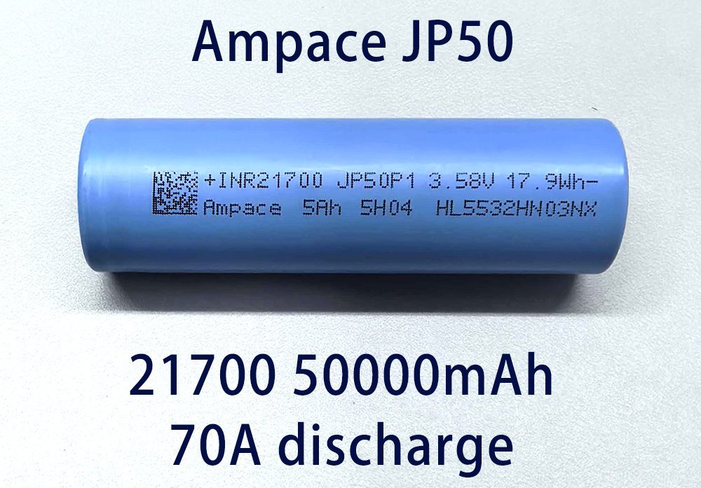 Ampace JP50P1 21700 5000mAh 3.58V High-Drain Lithium-Ion Cell