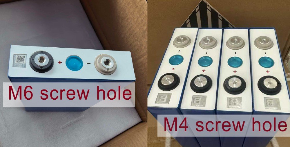 Both M4 and M6 terminal versions are in stock for the EVE LF105 105Ah LiFePO4 cell.