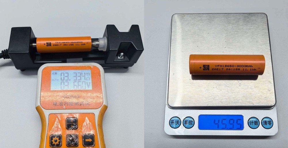 YFH INR18650 30XQ Internal Resistance & Weight
