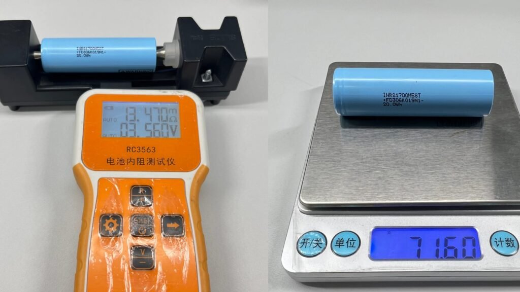INR21700 M58T Internal resistence & Weight