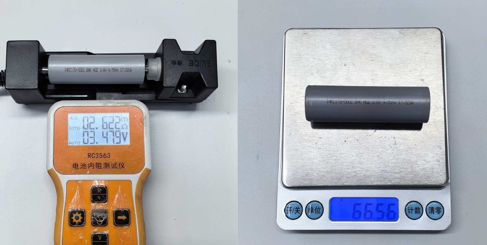 21700 5000mah Battery Internal Resistance and Weight