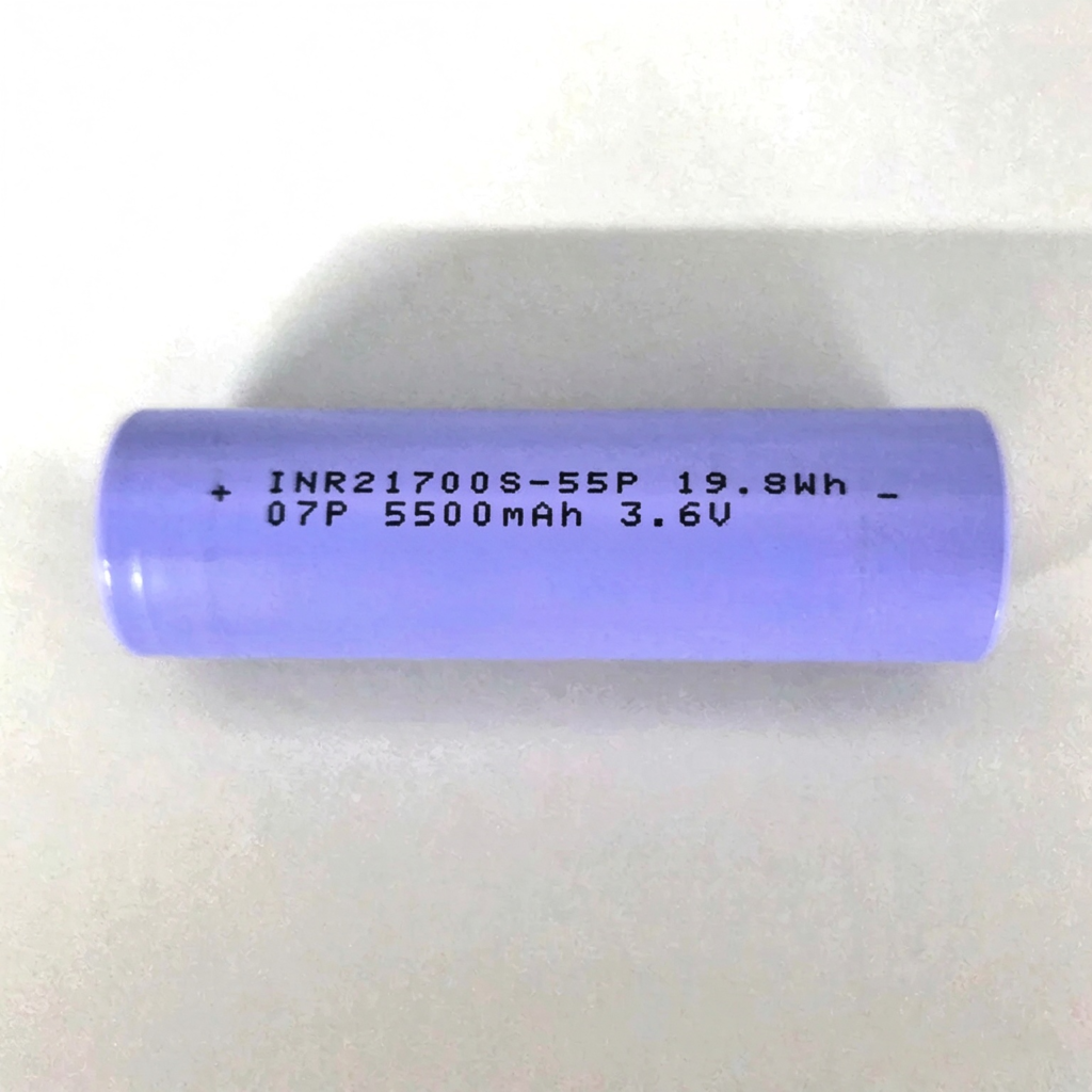 INR21700S-55P 21700 lithium-ion battery cell, 5500mAh 3.6V, purple sleeve