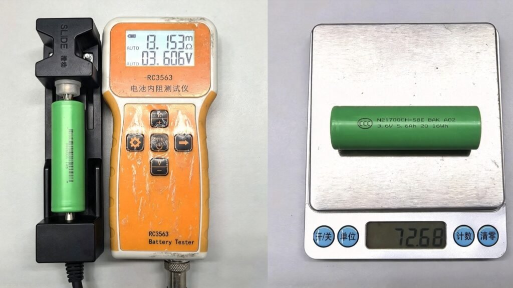 BAK N21700CH-58E Internal resistence & Weight