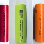 Side-by-side comparison of four 21700 6000mAh lithium-ion cells: TENPOWER INR21700-60XG, LinkData INR21700S-60P, Amprius INR21700/60Q, and Great Power INR21700/60Q.